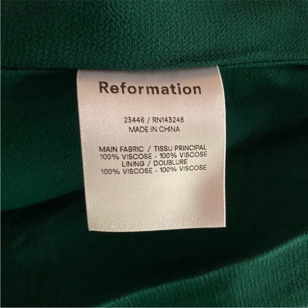 NEW Reformation Juliette Dress Emerald 12 - Picture 12 of 17
